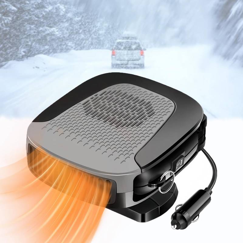 Nircho Auto Heizung, 12V 150W Auto Heizung Defroster, Tragbarer kfz Heizlüfter, 2 in 1 Schnelles Heizen und Kühlen mit Zigarettenanzünder-Stecker, 360° Schwenkbare Heizung für Auto von Nircho