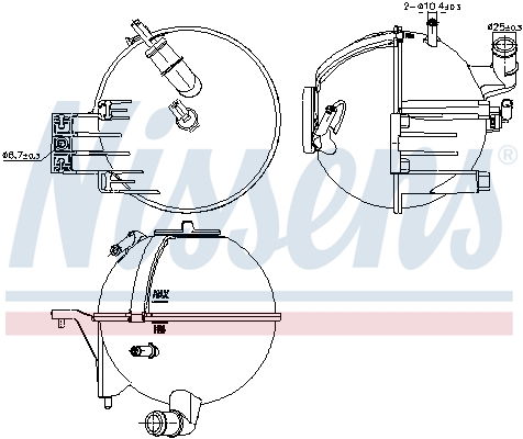 Ausgleichsbehälter, Kühlmittel Nissens 996296 von Nissens