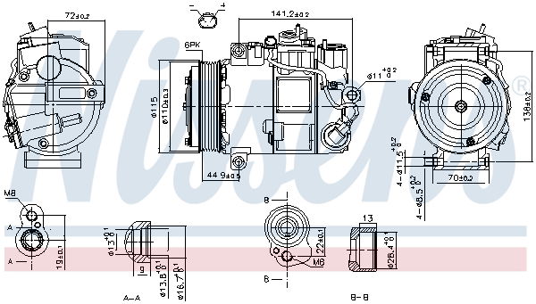 Kompressor, Klimaanlage Nissens 890199 von Nissens