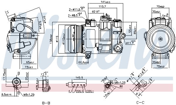 Kompressor, Klimaanlage Nissens 890696 von Nissens