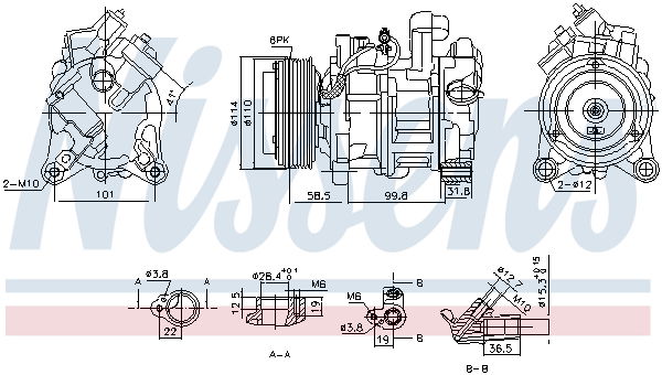 Kompressor, Klimaanlage Nissens 890746 von Nissens