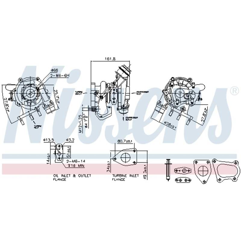 Turbolader von Nissens mit Dichtungen (93233) Lader Luftversorgung ATL, ATL, Turbolader, Abgasturbolader, Kompressor, G-Lader von Nissens