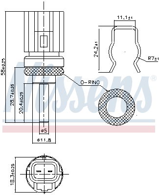 Sensor, Kühlmitteltemperatur Nissens 207020 von Nissens