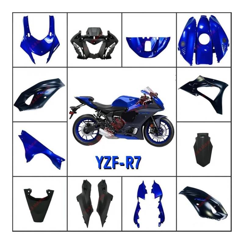 Links rechts Seitenverkleidung Für Y&amaha R7 Verkleidungssatz Fit YZF R7 2022 Karosserieverkleidungssatz R7 Motorradverkleidungssatz Seitenverkleidung Cowling Spoiler von Nisza