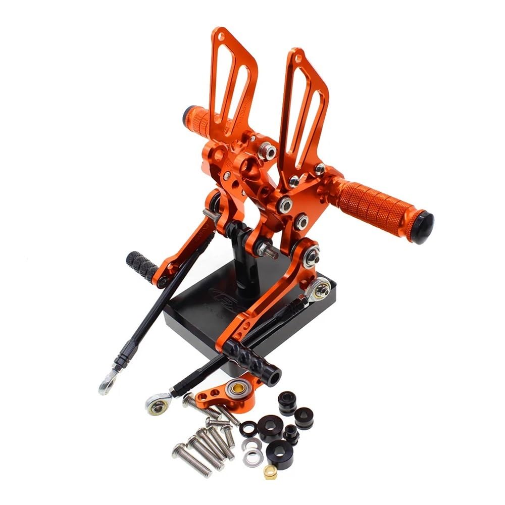 Schalthebel Motorrad Aluminium Einstellbare Motorrad Fußrastenanlage Fußstützen Shift Schalthebel Fußrasten Pedal Für D&ucati 1098/S 1098s 2007-2008 2007(Orange) von Nisza