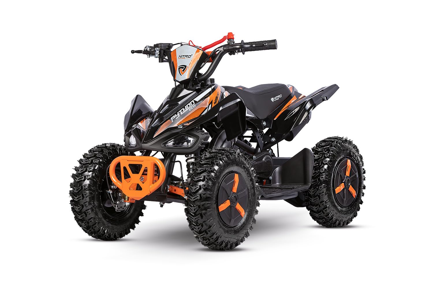 NITRO MOTORS 49cc Mini Kinder Quad Python Snowy-Profile L Sport 6', Farbe:Orange von Nitro Motors