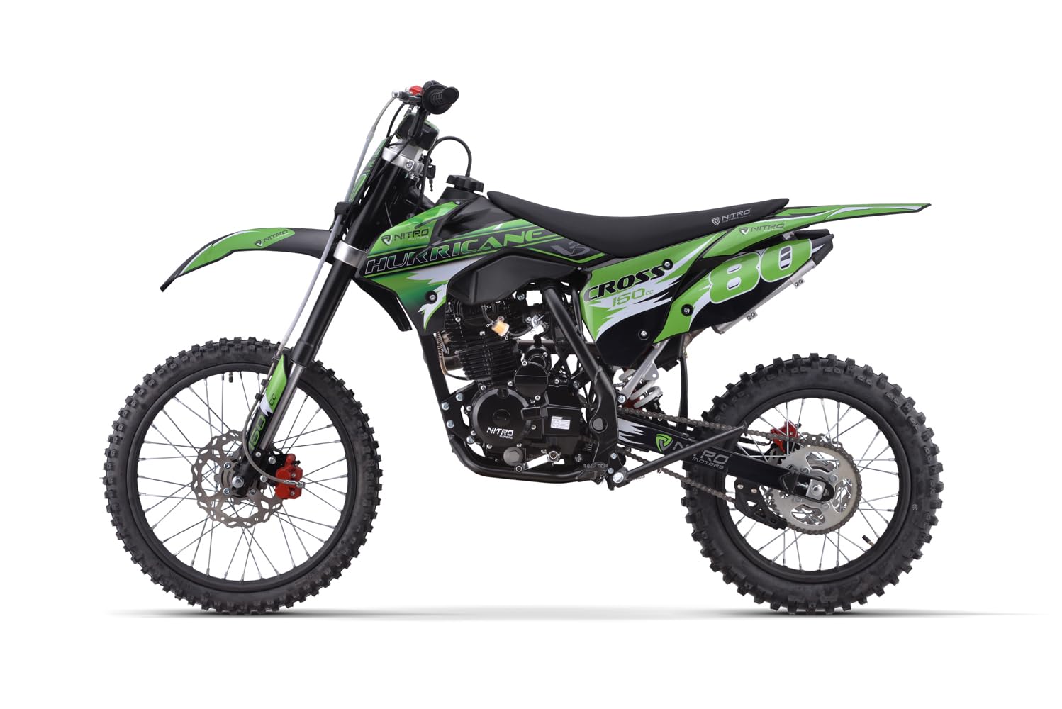 Nitro Motors 150cc Dirtbike BRX V3 19/16 Kick und E-Start, Farbe:Grün von Nitro Motors