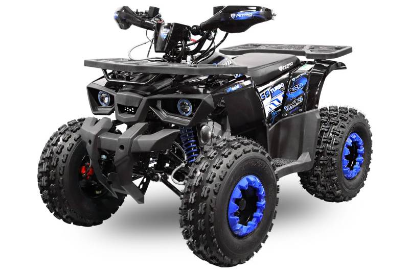 Nitro Motors Rugby RS8-3G V2 midi Quad 150cc 8 Zoll Semi-Automatik mit RG Kinderquad ATV Platin Line, Farbe:Blau von Nitro Motors