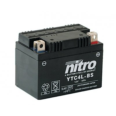 NITRO Batterie YTC4L-BS 12 Volt Geltechnologie Wartungsfrei, gefüllt und geladen von Nitro