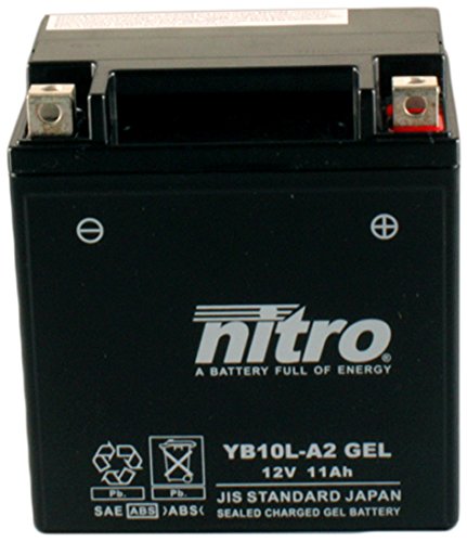 NITRO YB10L-A2 GEL -N- YB10L-A2 Gel AGM Geschlossen, Schwarz, Größe NA von Nitro