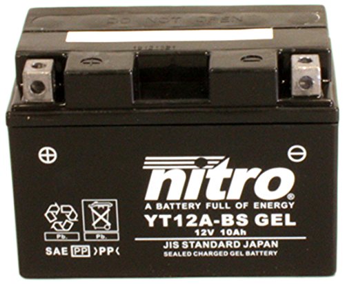 NITRO YT12A-BS GEL -N- YT12A-BS Gel AGM Geschlossen, Schwarz, Größe NA, Schwartz von Nitro