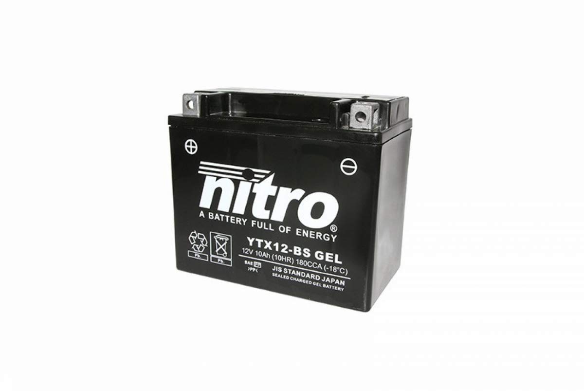 NITRO YTX12-BS GEL -N- YTX12-BS Gel AGM Geschlossen, Schwarz, Größe NA von Nitro