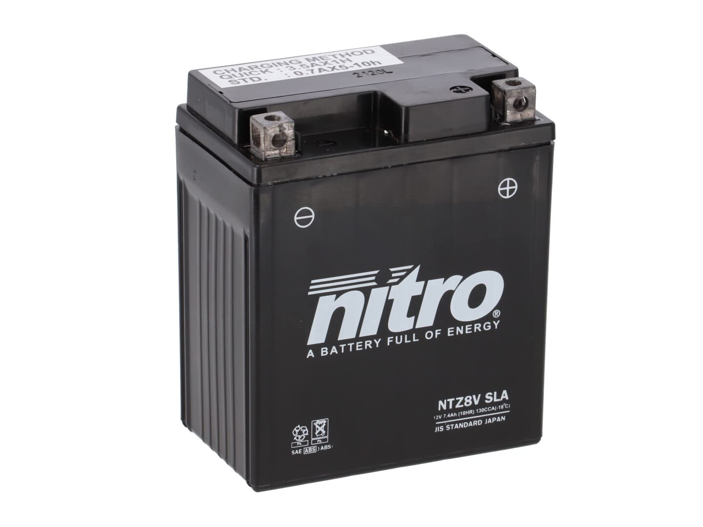 NITRO YTZ8V -N- YTZ8V AGM Gel Geschlossen, Schwarz, Größe NA von Nitro