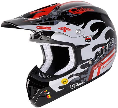 Nitro-Helmets 608-MX Retro, Motocrosshelm - Schwarz - XXL von Nitro-Helmets