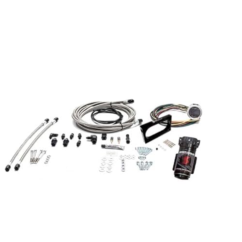 Nitrous Express Snow Performance Stufe 2 Boost-Kühler, passend für 2005–2010, Ford-Mustang GT 4,6 l, forcierte Induktion, Wasser-Methanol-Injektionsset (geflochtene Edelstahlschnur, 4 AN-Armaturen) von Nitrous Express