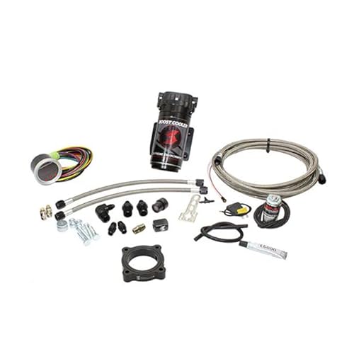 Nitrous Express Snow Performance Stufe 2 Boost-Kühler, passend für 2015+ Ford-Mustang 2,3 l Ecoboost-Wasser-Methanol-Injektionsset (geflochtene Edelstahlschnur, 4 AN-Anschlüsse) SNO-2134-BRD-T von Nitrous Express