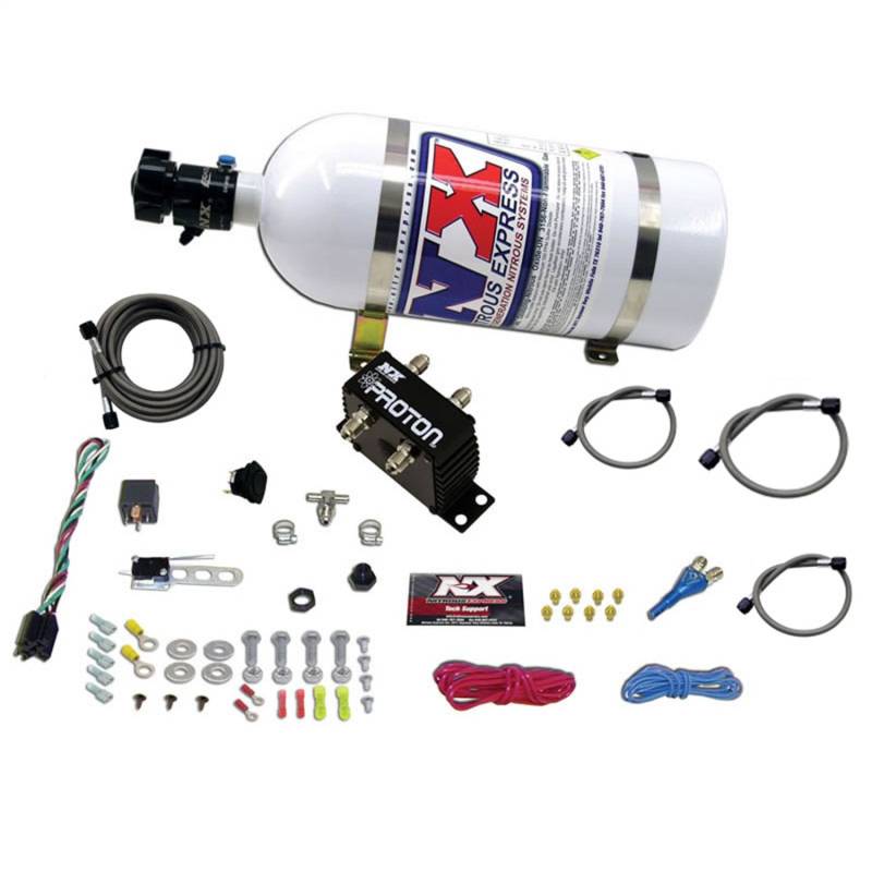 Nitrous Express Stickstoffoxid-System, Proton Plus, nass, einstufig, 35-150 PS, 4,5 kg Flasche, Weiß, Universal EFI, Kit von Nitrous Express