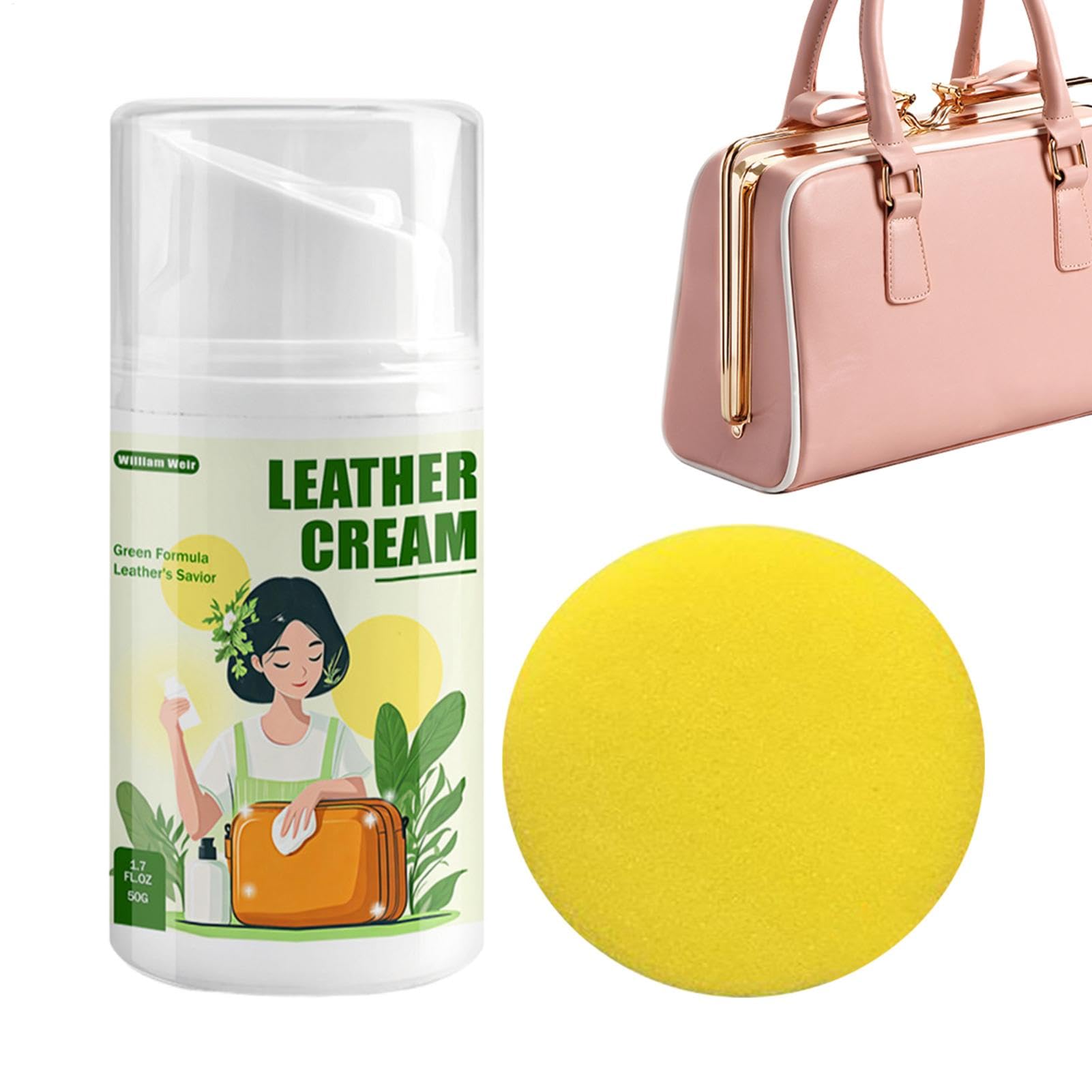 Lederreparaturcreme – Pflegebalsam 50 g, Entferner zum Kratzen | Glätteisen mit Schwamm für Schuhe, Innenräume, Autos, Sofas, Taschen, Jacken, Möbel, stellt die Weichheit wieder her, verbessert von Nixiara