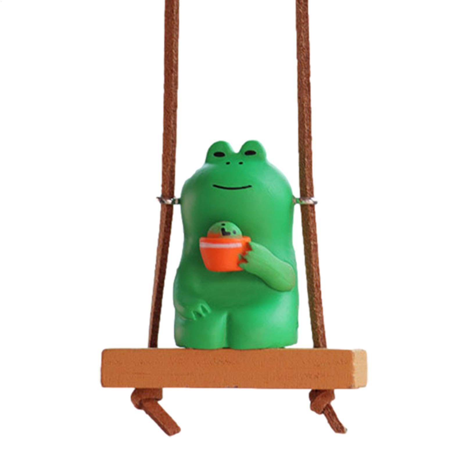 Schwingender -Autoschmuck, Rückspiegel-Schaukelfrosch | Schwingender -Charm-Ornament Für Autodekoration | -Rückspiegel-Schwingfigur, Niedliche Harz-Froschfigur Für Den von Nixiara