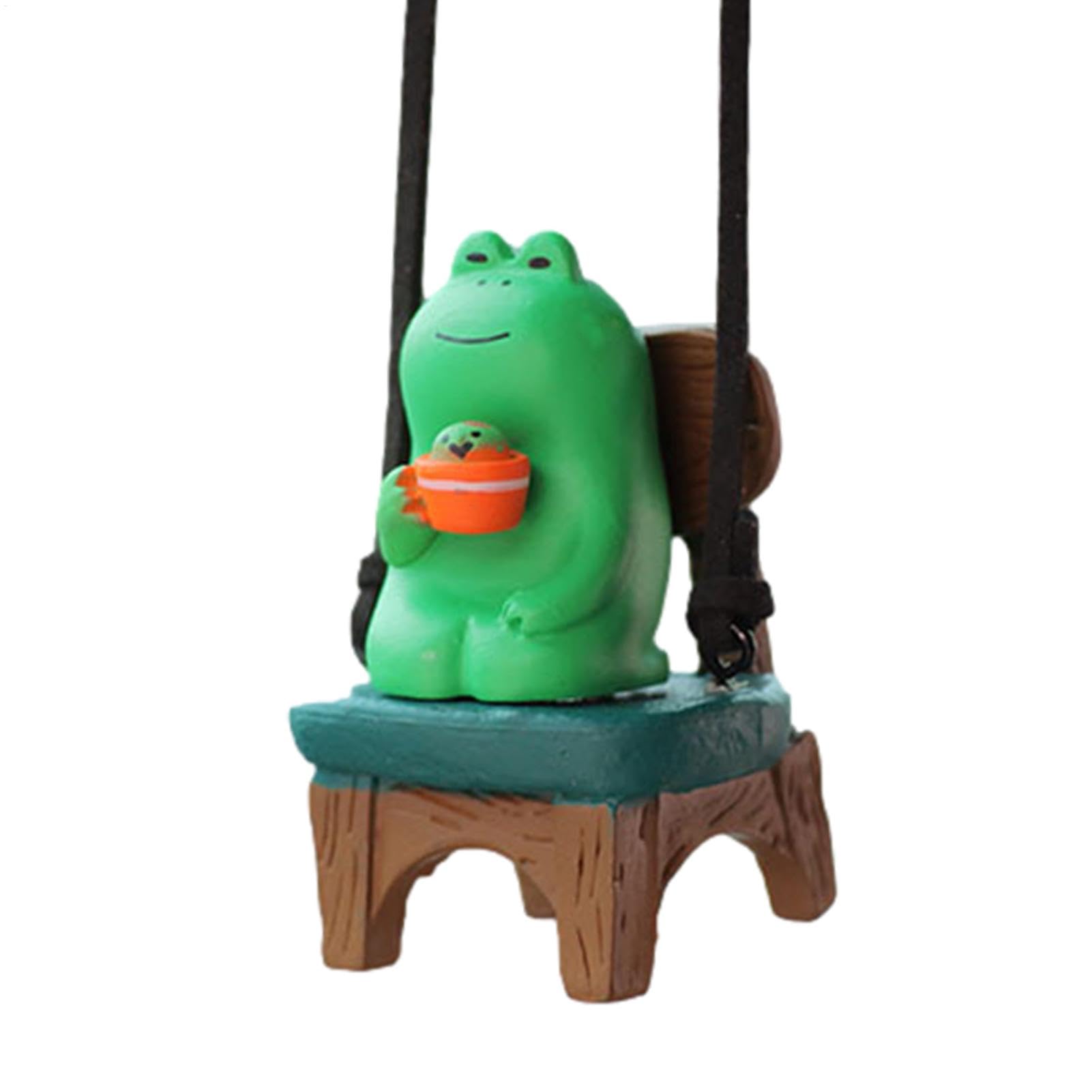 Schwingender -Autoschmuck, Rückspiegel-Schaukelfrosch | Schwingender -Charm-Ornament Für Autodekoration | -Rückspiegel-Schwingfigur, Niedliche Harz-Froschfigur Für Den von Nixiara