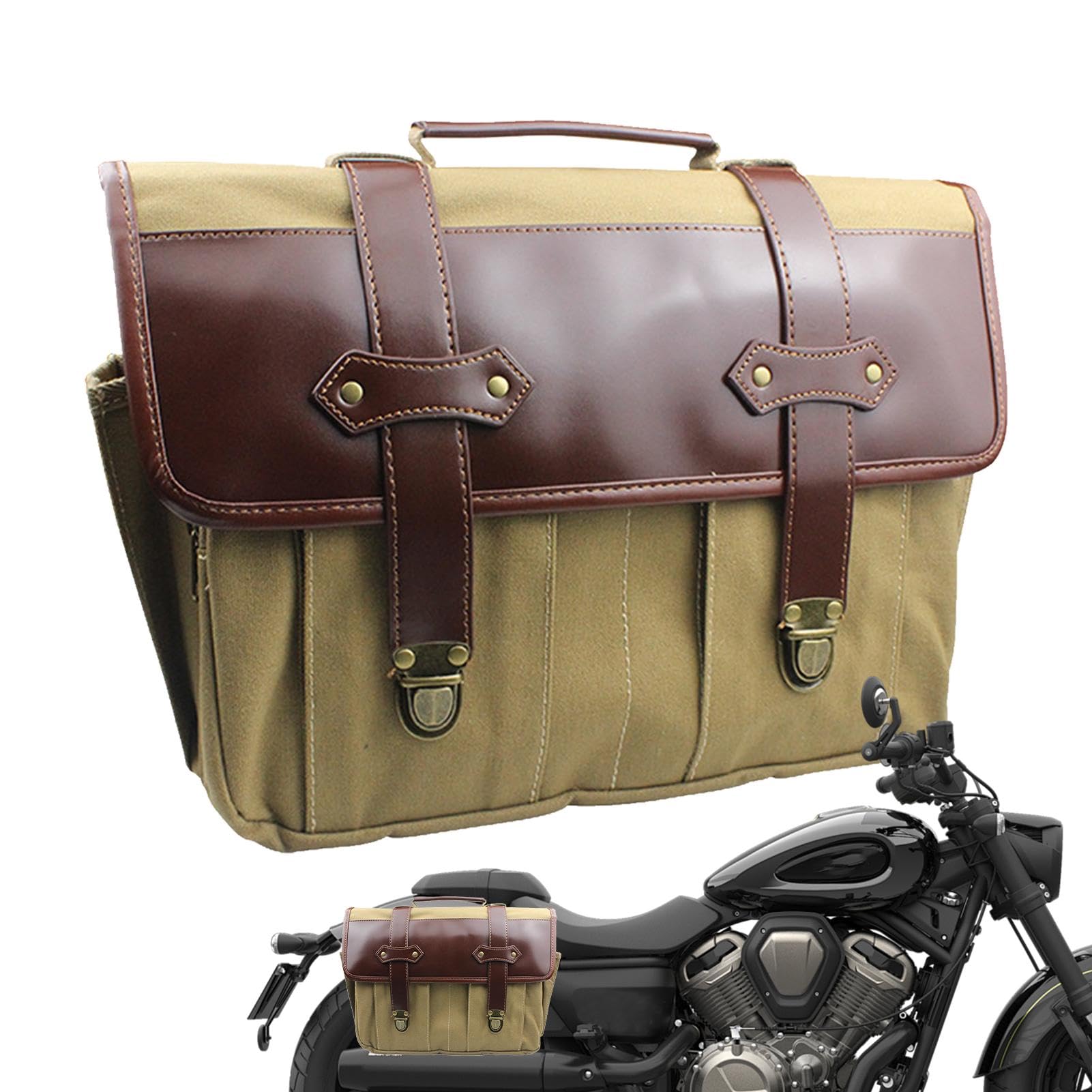 Motorrad Werkzeugtasche Motorrad Satteltaschen | Motorrad Aufbewahrungstaschen - Satteltasche Vintage Motor Gepäcktasche Gepäcktasche Motor Wasserdicht Multifunktionale Werkzeugtasche für von Nixieen