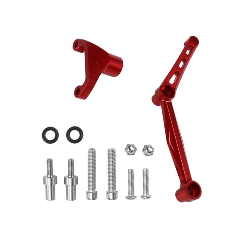 Motorrad Lenkung Stabilisator Dämpfer Montage Halterung Kit Für D&ucati Für Monster 937 Für Monster 950 2021-2024 Stabilisator Lenkungsd(Red) von Niyade