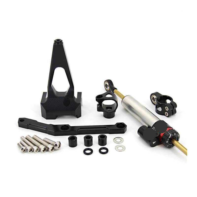 Motorrad Lenkung Stabilisieren Dämpfer Halterung FÜR Y&amaha FÜR MT-09 FÜR MT09 FÜR MT-09FOR FZ09 FÜR FZ-09 2013-2019 Stabilisator Lenkungsd(Black 1Set) von Niyade