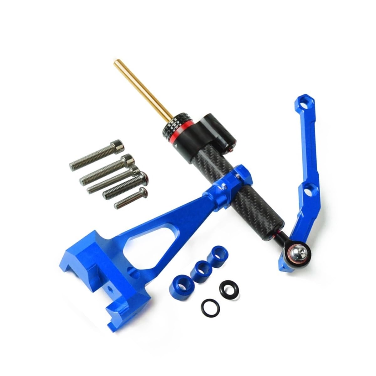 Motorrad Lenkung Stabilisieren Dämpfer Montage Halterung Kit Für Y&amaha Für MT-09 Für MT09 Für MT 09 2013-2019 Stabilisator Lenkungsd(Blue-Carbon fiber) von Niyade