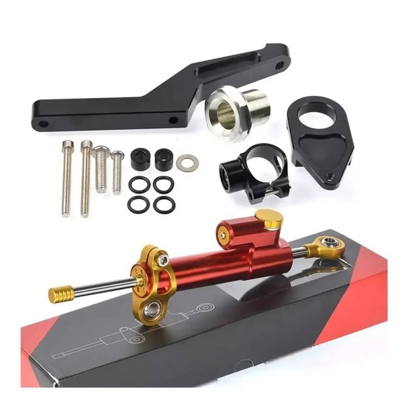 Motorrad Lenkungsdämpfer Stabilisator & Halterung Mount Kit Für K&awasaki Für Ninja Für ZX-6R Für ZX6R 2009-2022 Stabilisator Lenkungsd(1 Set-color-03) von Niyade