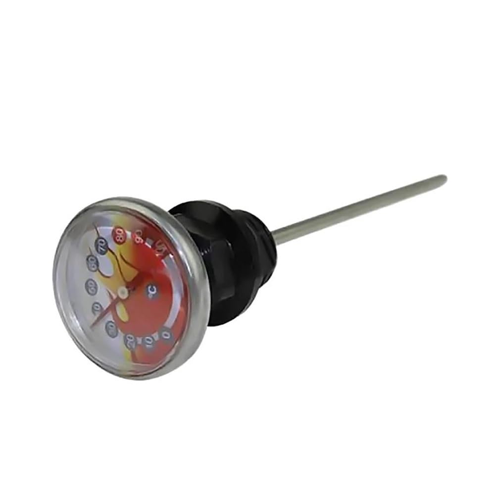 Niyade Motorrad Teile Öl Tank Temperatur Messgeräte Retrofit Aluminium Legierung Lange Nal Thermometer Ölmessstab Für 110CC Für 125CC Stick Level Gauge(Black) von Niyade