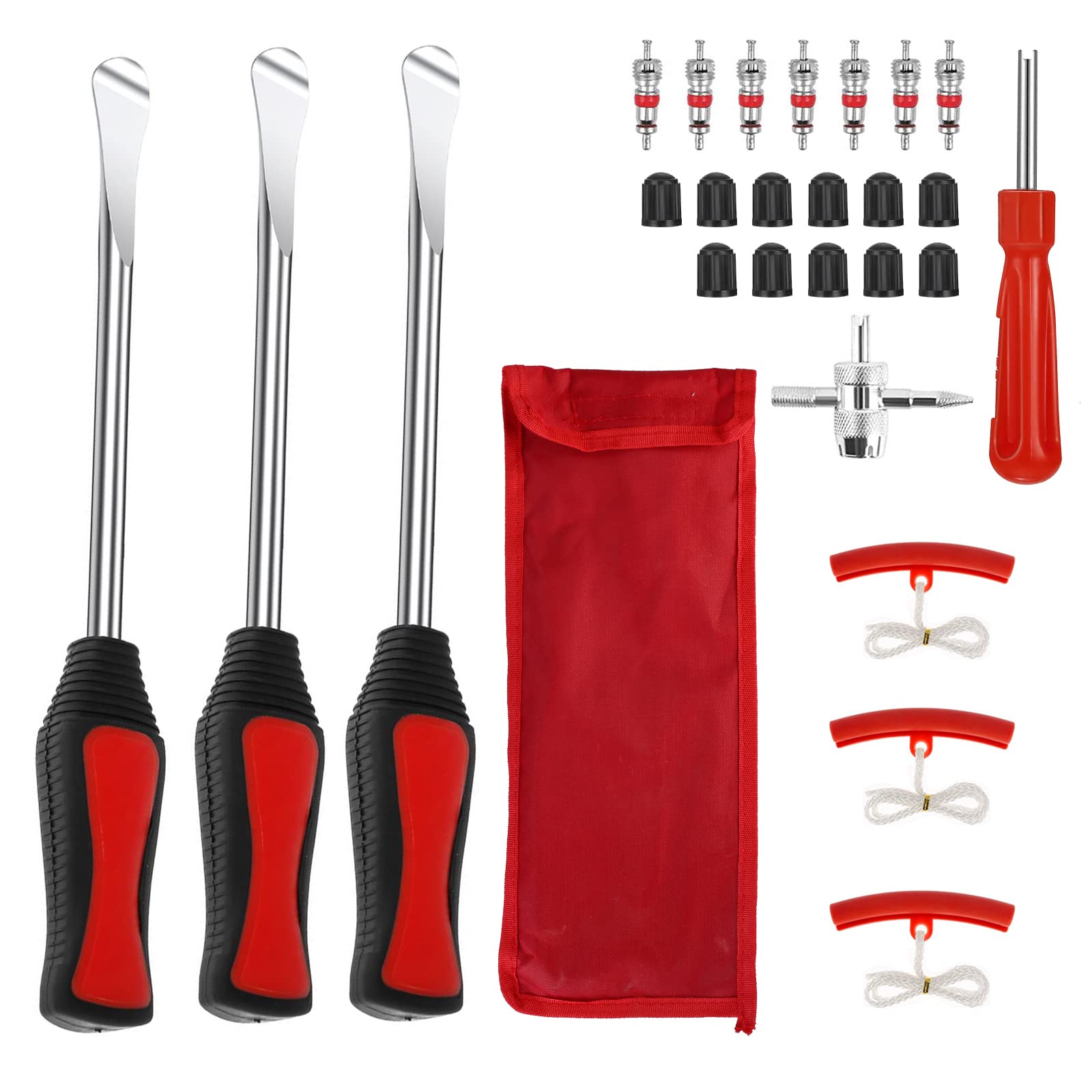 Reifenheber Reifen Montiereisen Montierhebel Werkzeug: 26pcs Reifenwechselset, Reifen Hebel Werkzeug Löffel, Tire Spoons Lever Iron Tool Kits Montierhebel Werkzeug Mit 3 Rad Felge Protektoren Tool Kit von Nizirioo