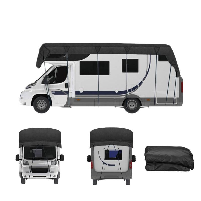 Anhänger-Dachabdeckung | Wohnmobil-Winterabdeckung | Wind- und regensichere Abdeckung | Schneesichere Anhängerabdeckung, 10D-Oxford-Stoff, Wohnmobil-Plane, 6,5 x 3 Meter/256 x 118 Zoll, für Wohnmobil- von Nkmujil