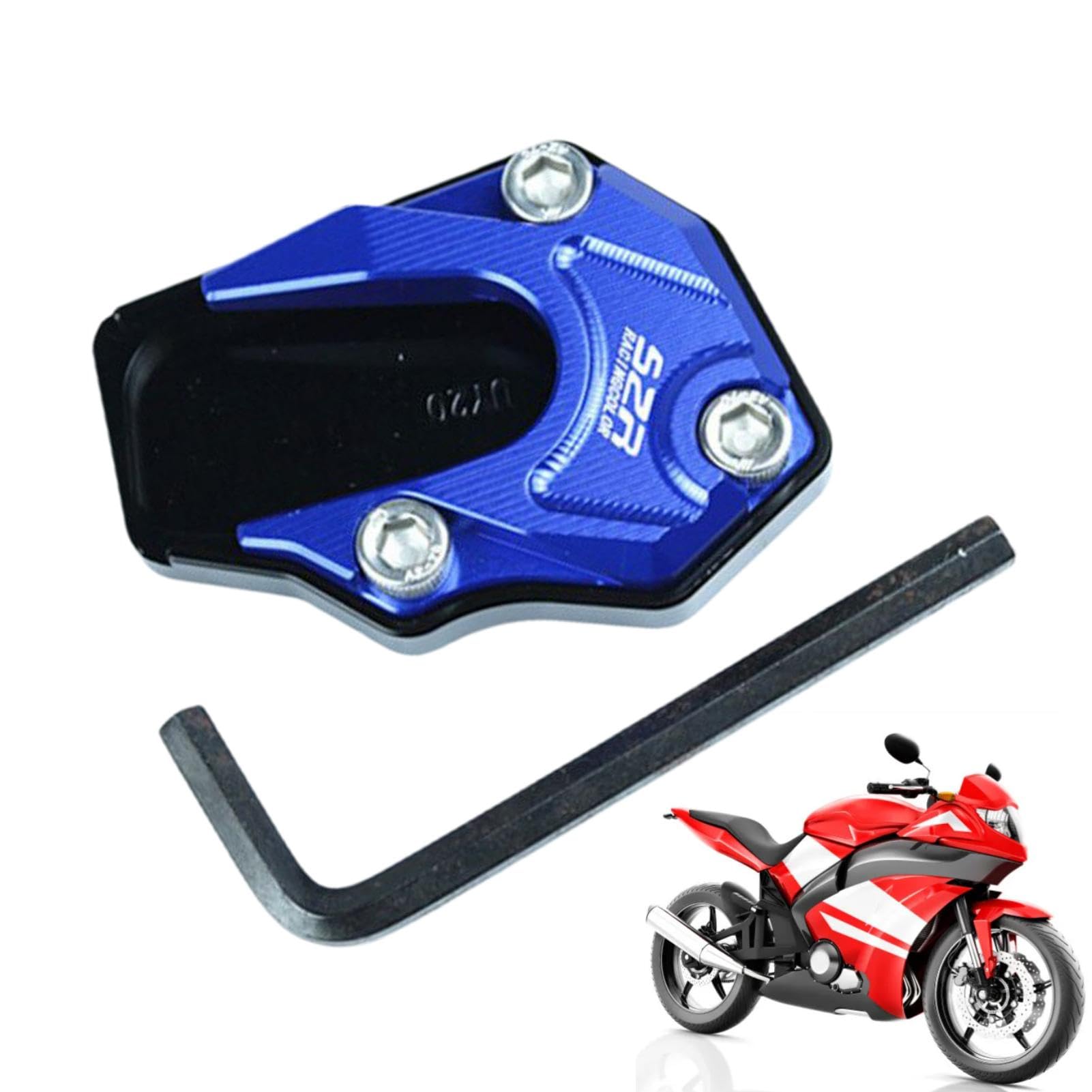 Motorrad-Ständer-Pad, Motorradständer, Fußverlängerung, Stützplatte aus Aluminiumlegierung, rutschfeste Platte, stabiles Motorradständer-Zubehör von Nkmujil