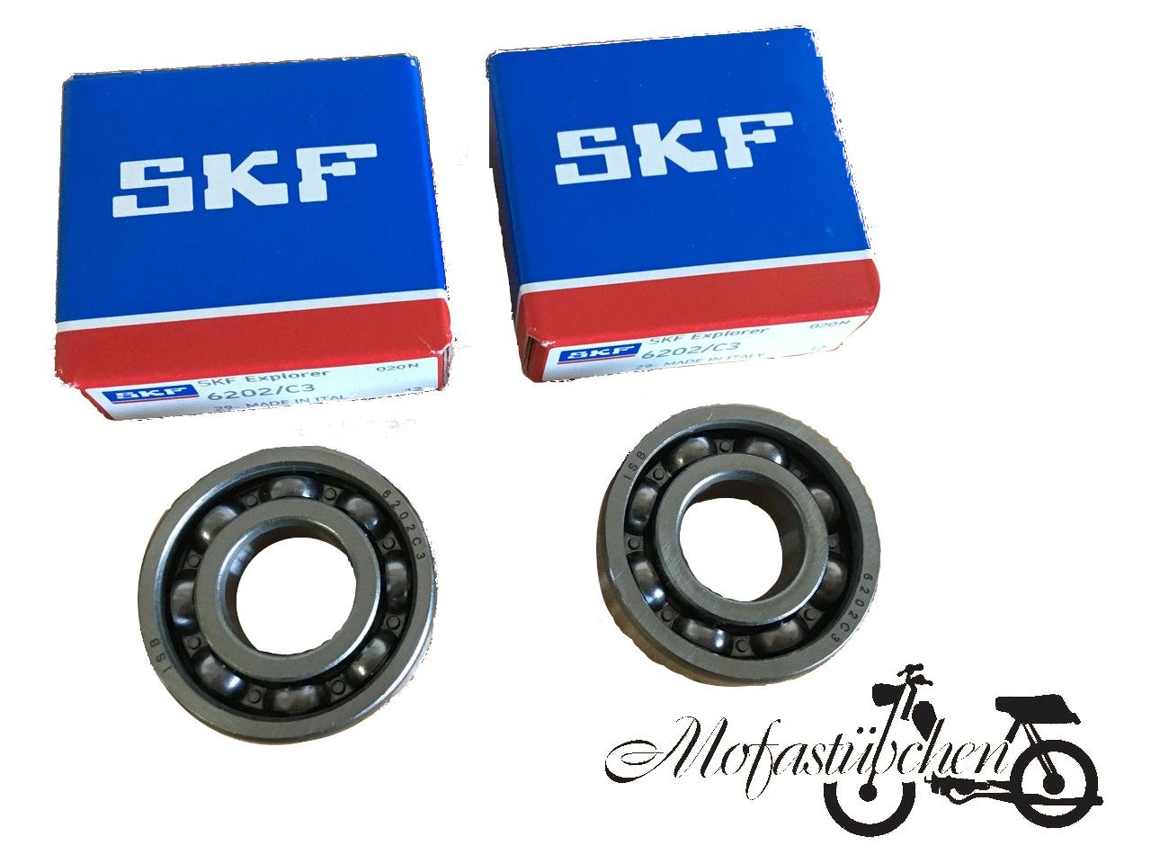 2 x Kreidler MF2 MF4 MP1 MP2 SKF 6201 / C3 Kurbelwellenlager von SKF