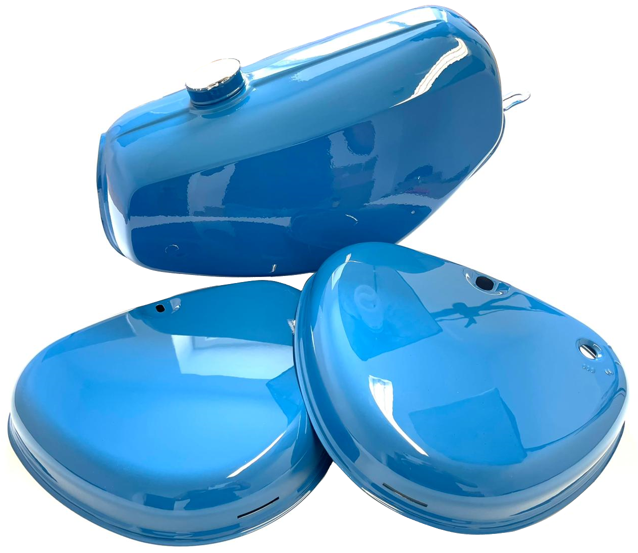 Simson S51 S70 TANK-Set mit Seitendeckel in blau Kraftstoffbehälter von No-Name
