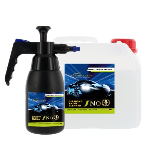 NobelClean NC1, Autowäsche außen 1 Liter Drucksprühflasche schwarz + 3 Liter Kanister, gute Autopflege außen seit 24 Jahren, Lack, Felgen & Scheiben, Profi Reiniger ohne Wasser nutzbar von NobelClean