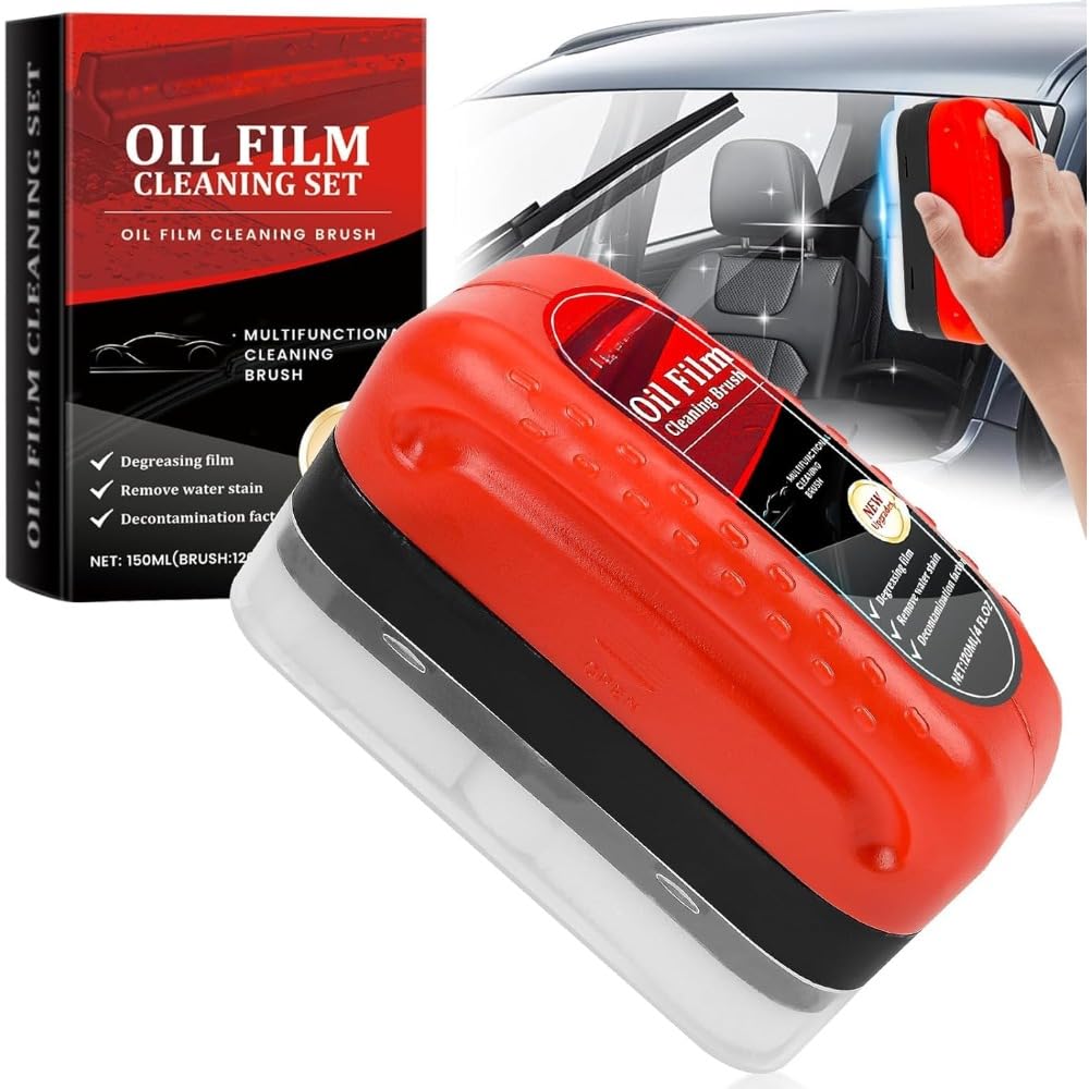 Nocyclonic Autoglas-öLfilmreiniger Auto,Autoglas-öLfilmreiniger Auto, Ölfilm-Entferner für Windschutzscheiben,Oil Film Cleaning Brush Für Windschutzscheiben,Autoscheiben Und Spiegel (B1) von Nocyclonic