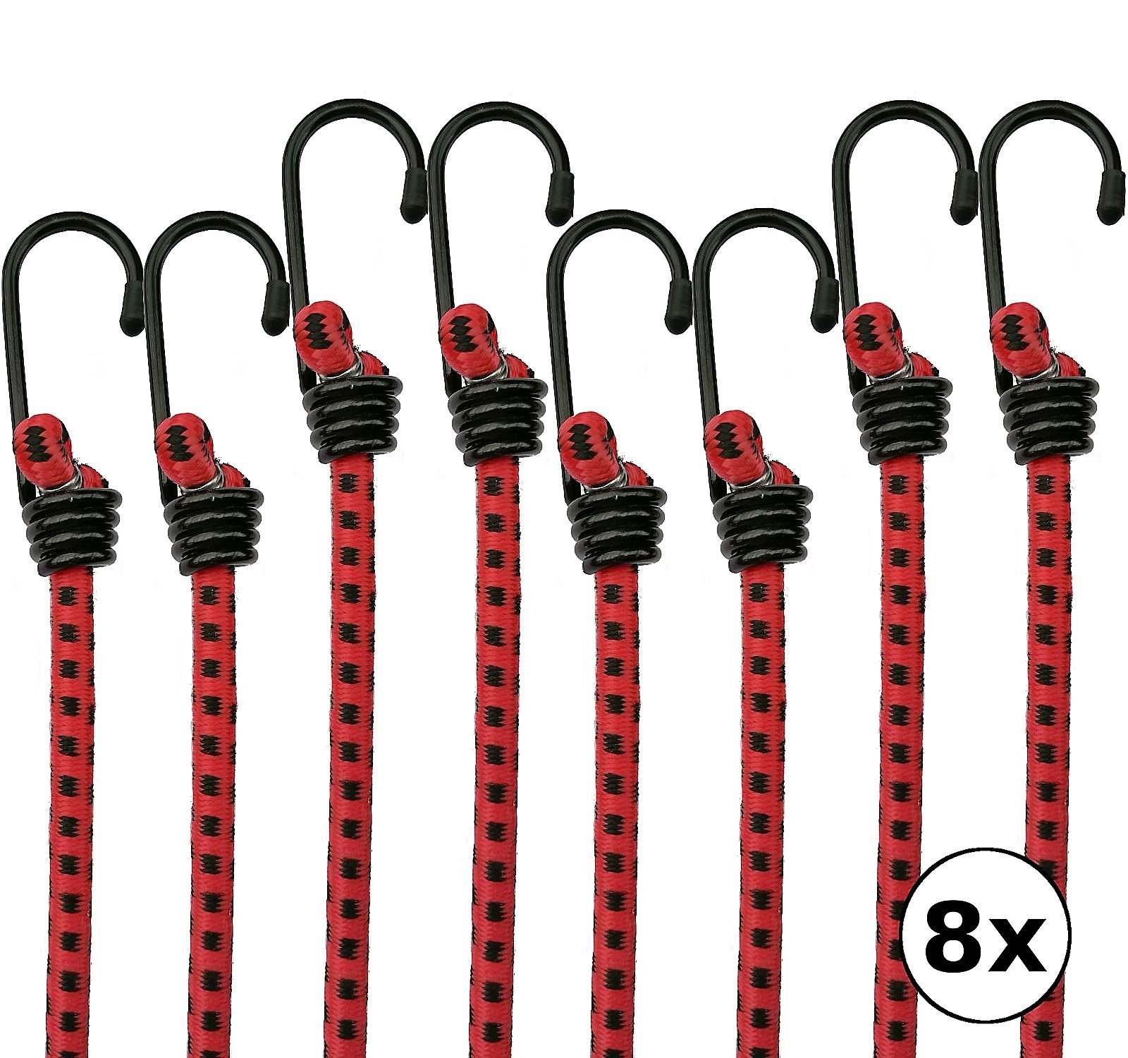 Noitra Set of 8 Premium Luggage Tensioner with Hook Heavy Duty Bungee/Resistance Band Chest Expander Rubber Spanner von Noitra