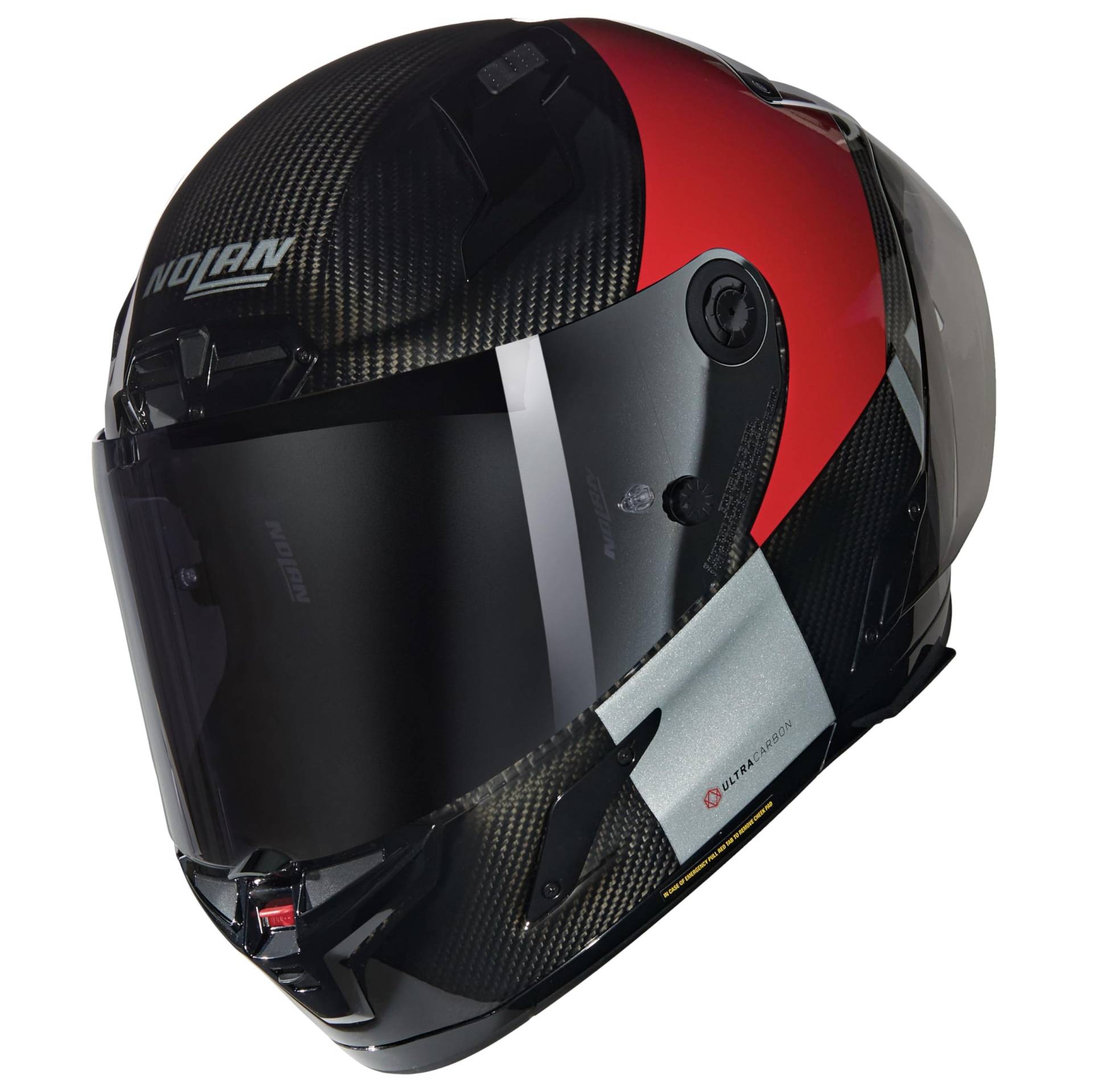 NOLAN HELMET X-804 RS COMBO GARA 351 L, Carbon/Red/Grey/Black von Nolan