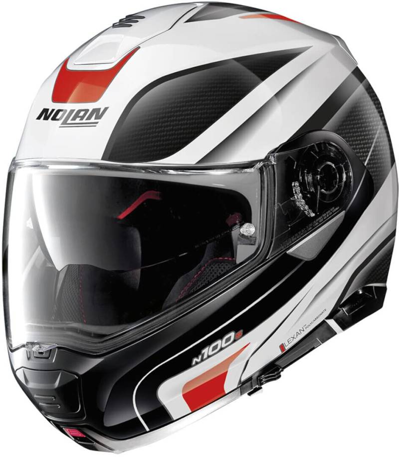 Nolan N100-5 Orbiter N-Com Klapphelm (White/Red/Black,XL (62)) von Nolan