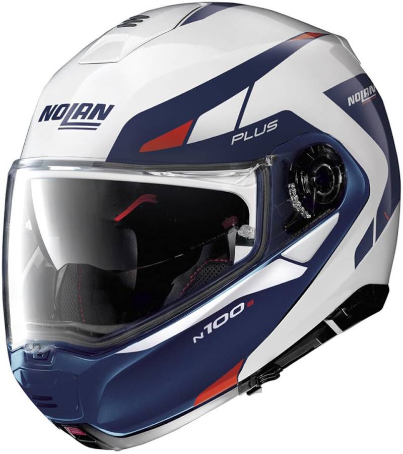 Nolan N100-5 Plus Milestone N-Com Klapphelm (Blue/White,L (60/61)) von Nolan