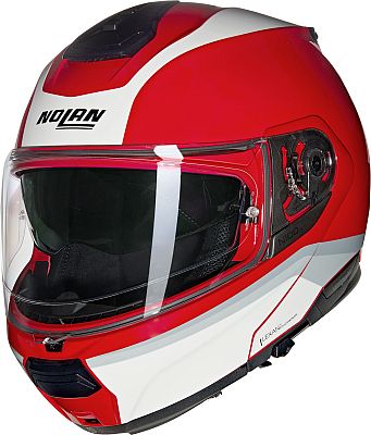 Nolan N100-6 Incognito 345, Klapphelm - Rot/Weiß/Grau - M von Nolan