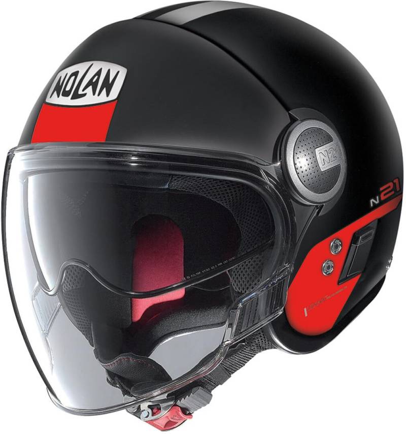 Nolan N21 Visor Agility Jethelm (Black Matt/Red,L (59/60)) von Nolan