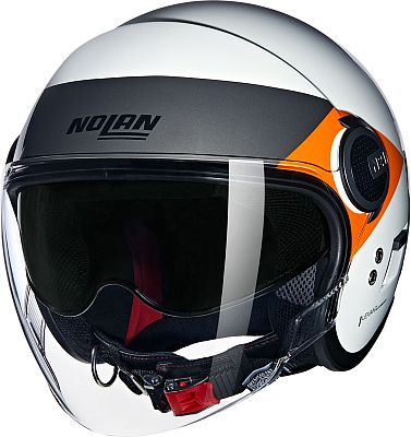 Nolan N21 Visor Onirico 346, Jethelm - Weiß/Schwarz/Orange/Dunkelgrau - L von Nolan