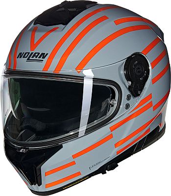 Nolan N80-8 Veloce 349, Integralhelm - Grau/Neon-Rot - M von Nolan