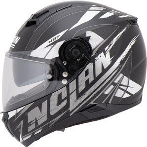 Nolan N87 Fulmen n-com Integralhelm Matt Schwarz Grau Weiss von Nolan