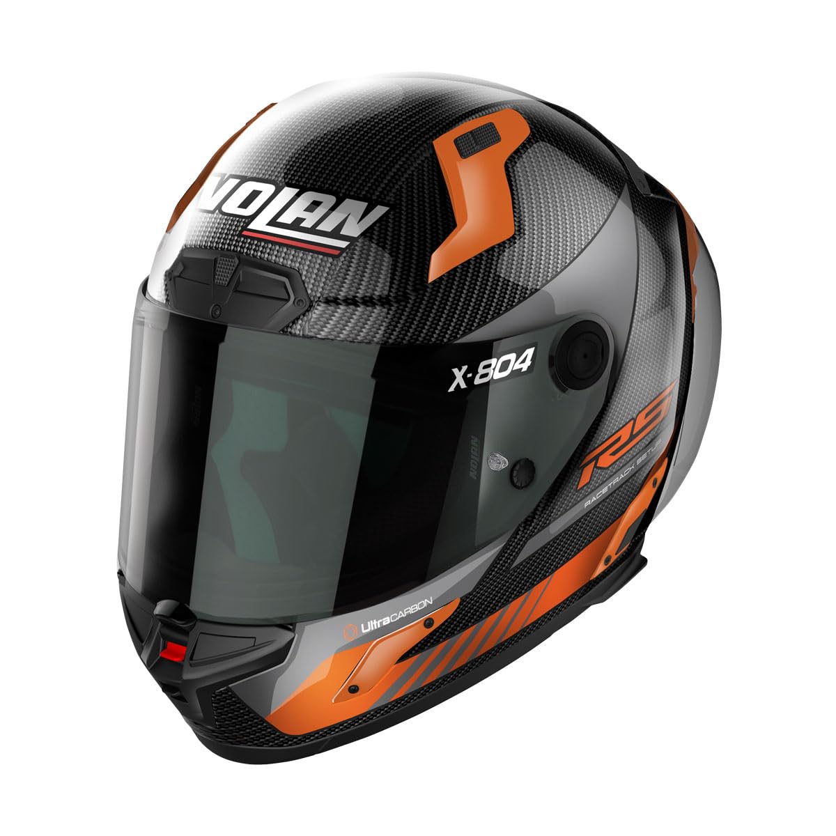 Nolan X-804 RS U.C. Hot Lap 014 Integralhelm (Carbon/Schwarz/Orange), M (57) von Nolan