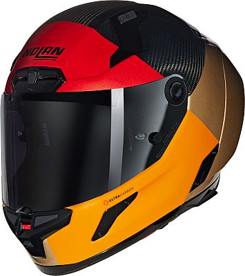 Nolan X-804 RS Ultra Carbon Blocco 349, Integralhelm - Schwarz/Beige/Orange/Rot - L von Nolan