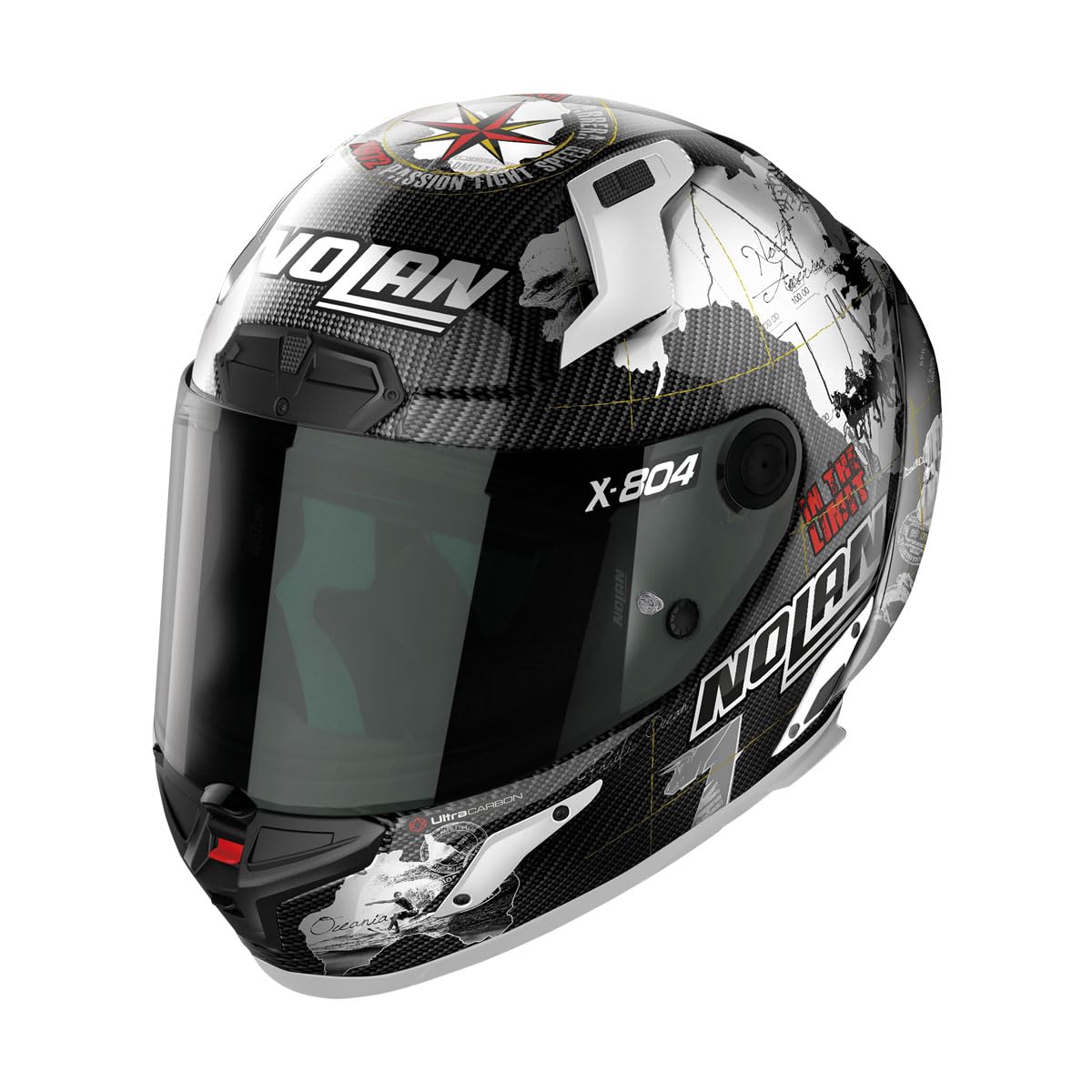 Nolan X-804 RS Ultra Carbon Carlos Checa Replica Helm, schwarz/Silber, M (58) von Nolan