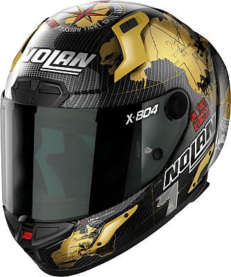 Nolan X-804 RS Ultra Carbon Checa, Integralhelm - Schwarz/Gold/Grau - L von Nolan